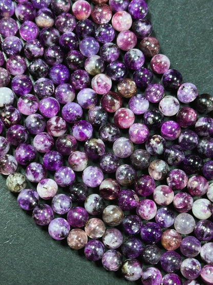 AAA Natural Purple Emerald Gemstone Bead 7mm 8mm 10mm Round Bead, Gorgeous Natural Purple Color Emerald Bead, Excellent Quality 15.5" Strand