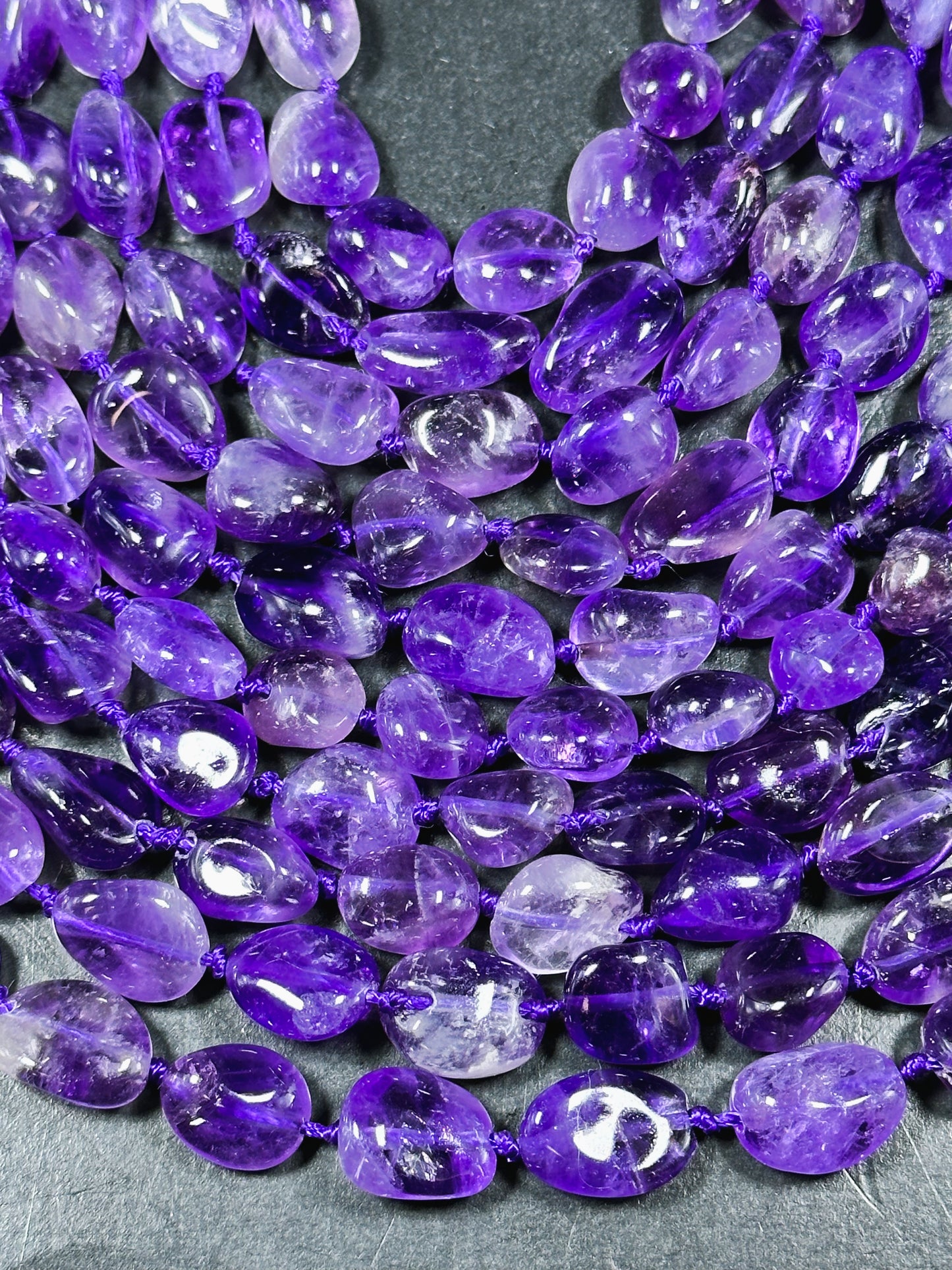 NATURAL Amethyst Gemstone Bead 10mm to 15x10mm Nugget Shape Bead, Gorgeous Natural Purple Color Amethyst Gemstone Beads Full Strand 15.5"