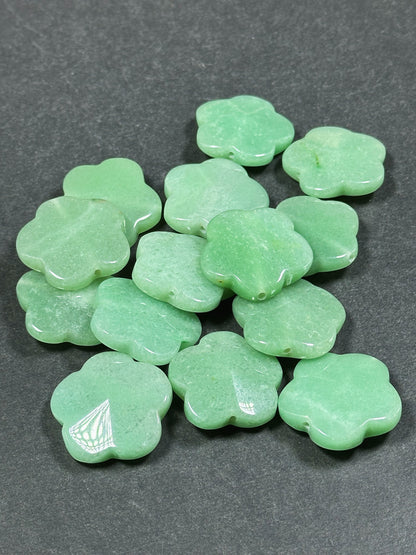 Natural Aventurine Gemstone Bead 30mm Flower Shape Beads, Beautiful Natural Green Color Aventurine Jade Gemstone Beads LOOSE BEADS