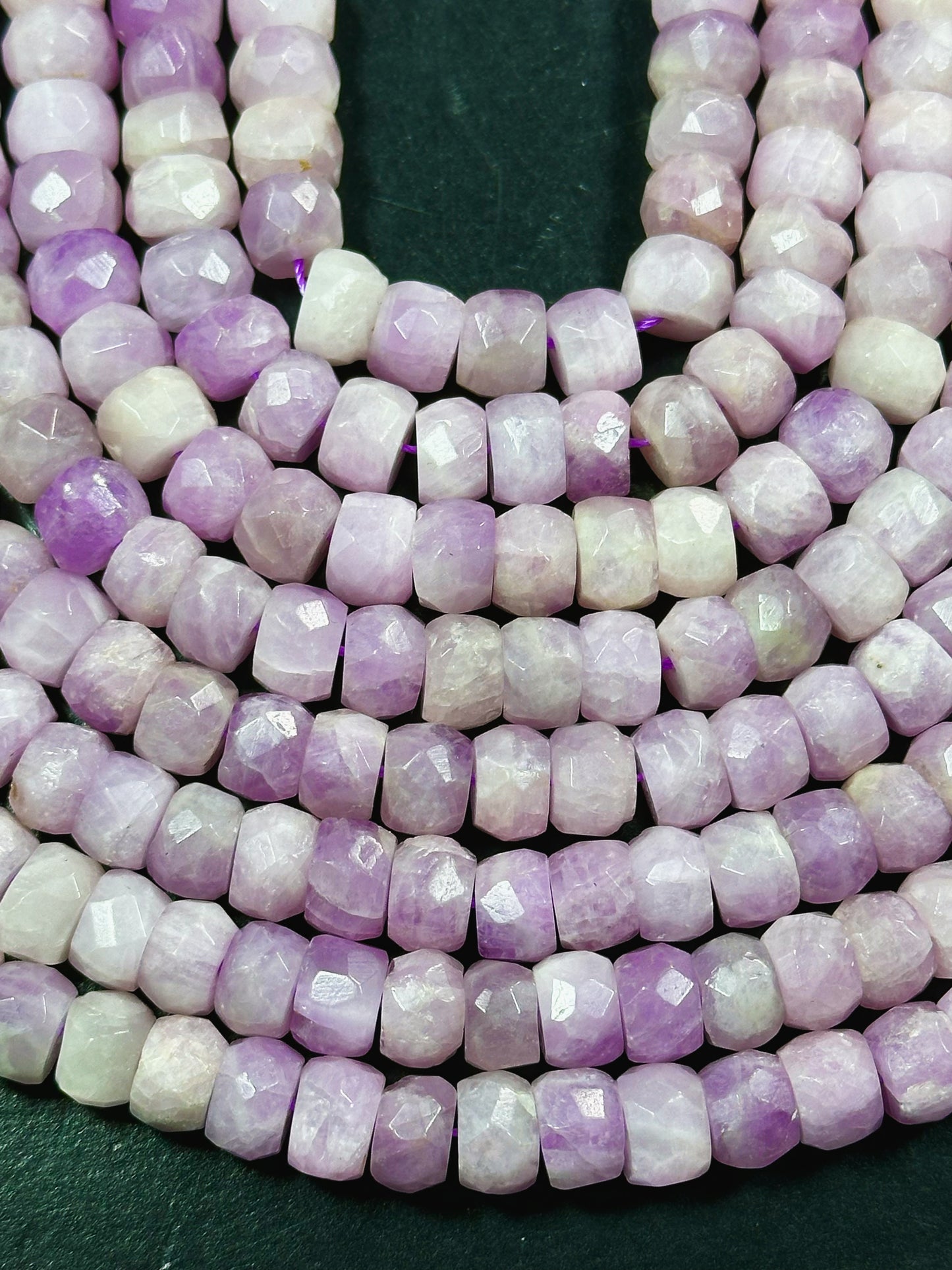 AAA Natural Kunzite Gemstone Bead Faceted 9x6mm Rondelle Shape, Gorgeous Natural Pink Purple Color Kunzite, Excellent Quality 15.5" Strand