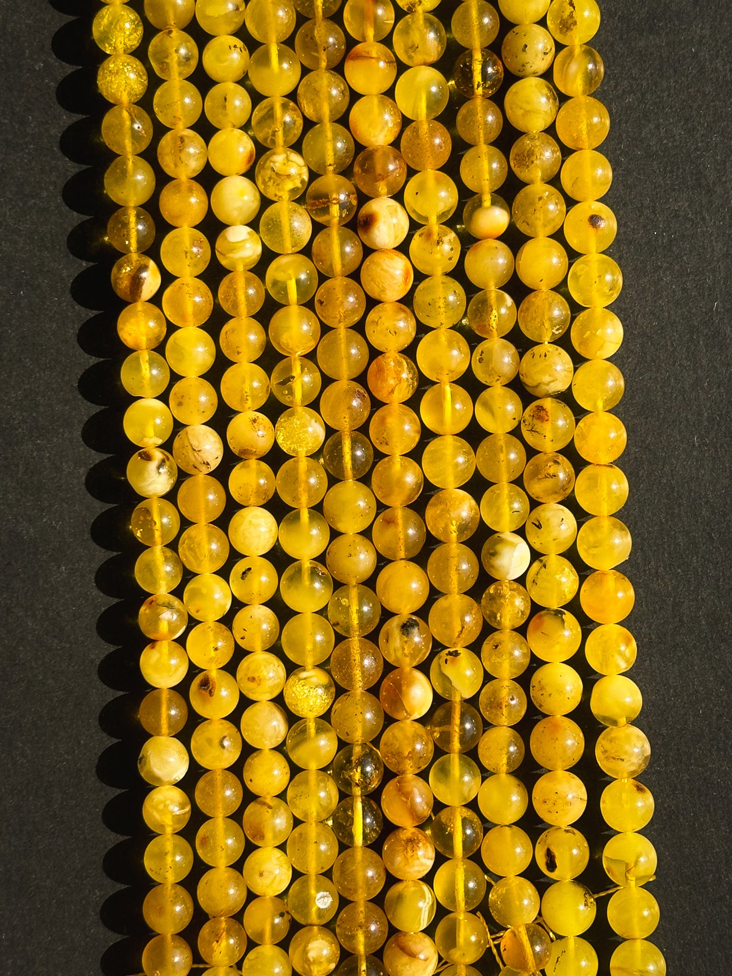 Natural Amber Baltic Gold Gemstone Bead 7-8mm Round Beads, Beautiful Natural Golden Yellow Color Baltic Gold Amber Gemstone Beads Full Strand 15.5"