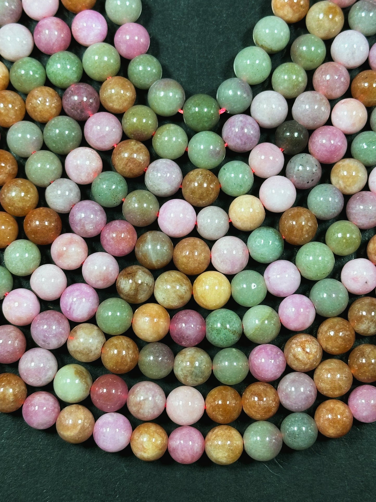 Natural Alashan Chalcedony Gemstone Bead 6mm 8mm 10mm Round Beads, Beautiful Multicolor Pink Green Alashan Beads, Great Quality 15.5" Strand