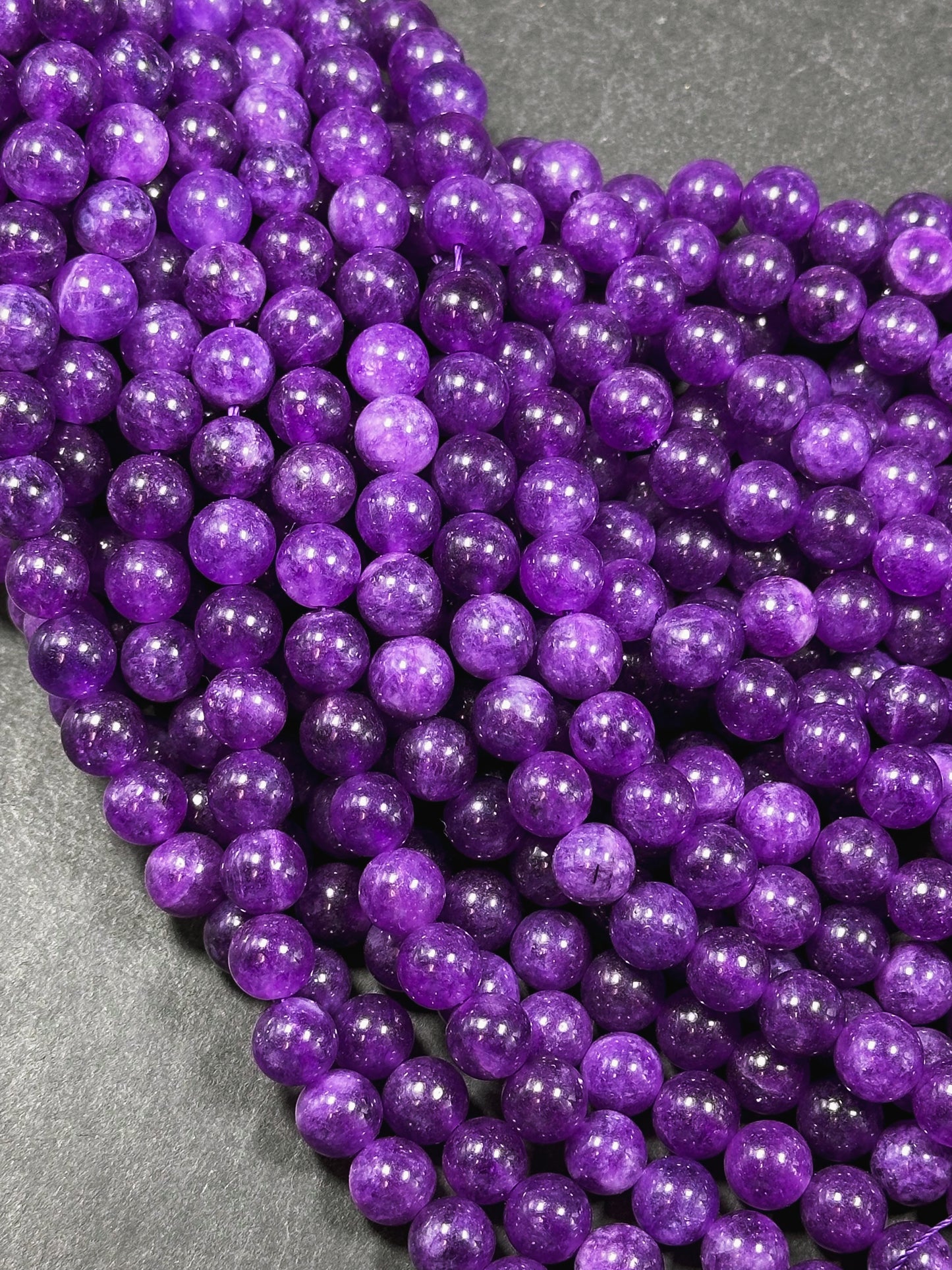 Natural Amethyst Gemstone Bead 8mm Round Beads, Gorgeous Natural Warm Purple Color Amethyst Gemstone Beads, Great Quality Full Strand 15.5"