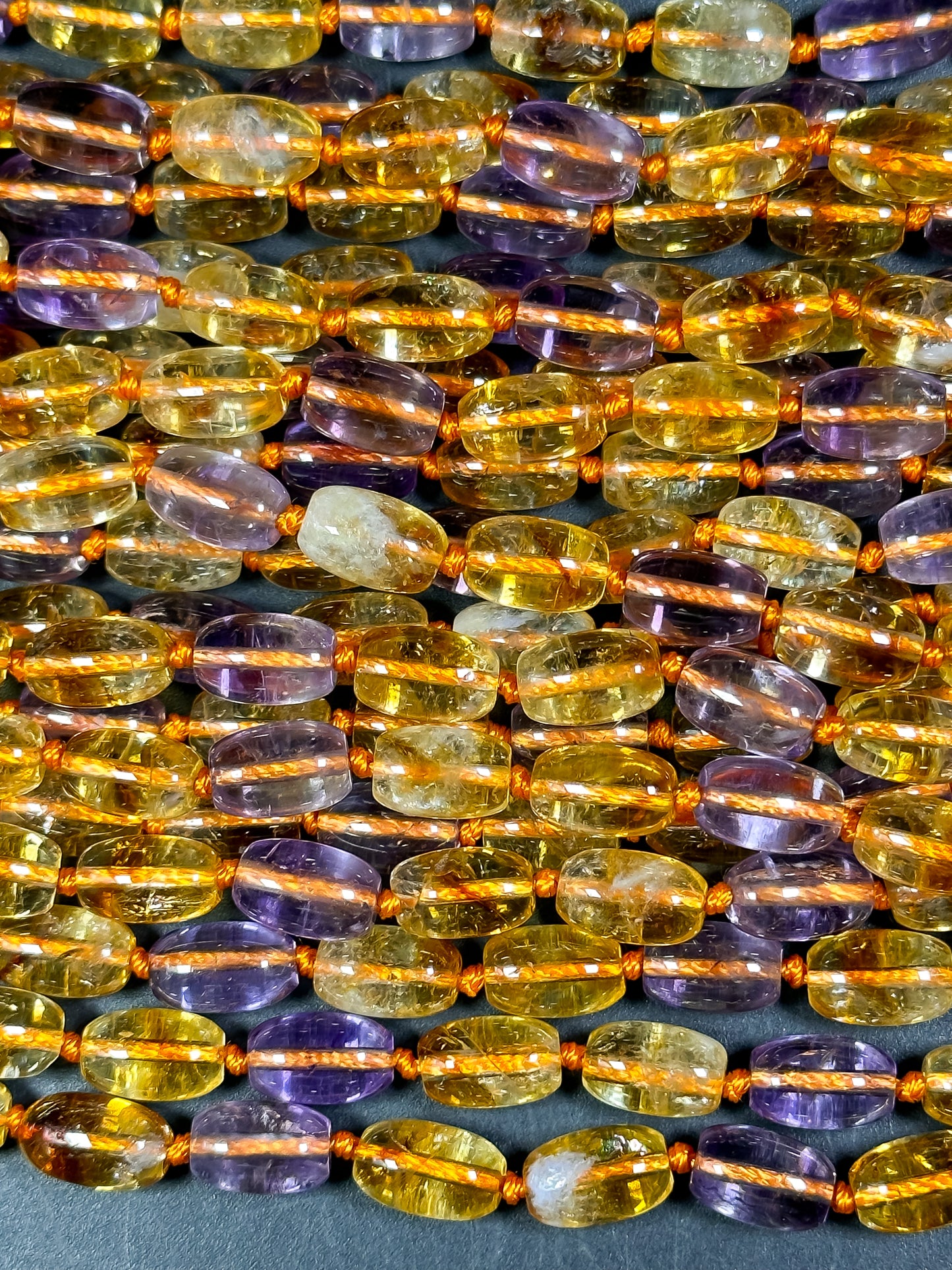 AAA NATURAL Ametrine Gemstone Bead 11x7mm Tube Shape, Beautiful Natural Orange Purple Color Citrine Amethyst Gemstone Bead Excellent Quality