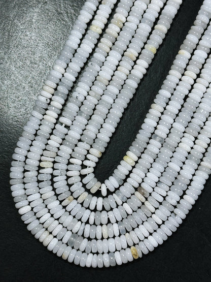 Natural White Moonstone Gemstone Bead 6x2mm Rondelle Shape, Gorgeous Natural White Color Moonstone Gemstone Bead Great Quality, 15.5" Strand