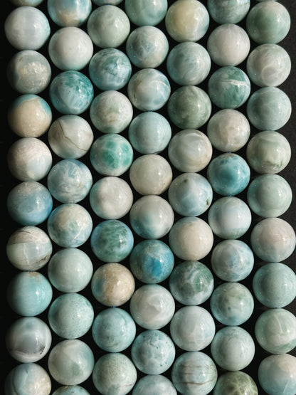 AA+ Natural Larimar Gemstone Round Bead 5mm 6mm 8mm 10mm 12mm Round Bead Beautiful 100% Natural Blue Larimar Bead Larimar Beads