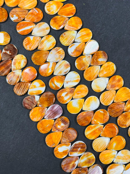 AAA Natural Spiny Oyster Shell Bead 15x10mm Teardrop Shape, Gorgeous Natural Orange Yellow Color Spiny Oyster Shell Beads Excellent Quality