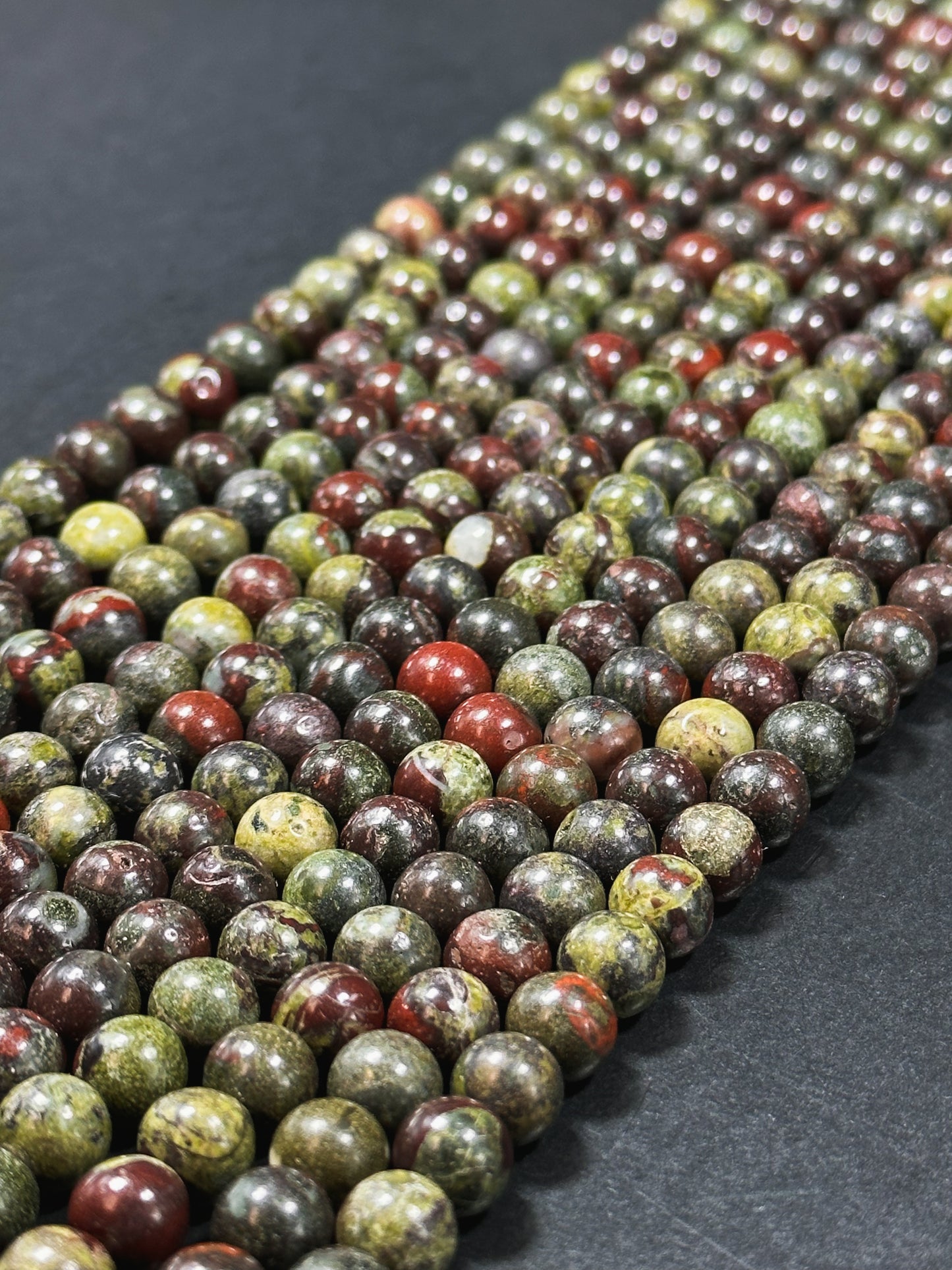 NATURAL Dragon Bloodstone Gemstone Bead 4mm 6mm 8mm 10mm Round Beads, Beautiful Red Green Color Bloodstone Gemstone Beads Full Strand 15.5"