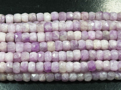 AAA Natural Kunzite Gemstone Bead Faceted 9x6mm Rondelle Shape, Gorgeous Natural Pink Purple Color Kunzite, Excellent Quality 15.5" Strand