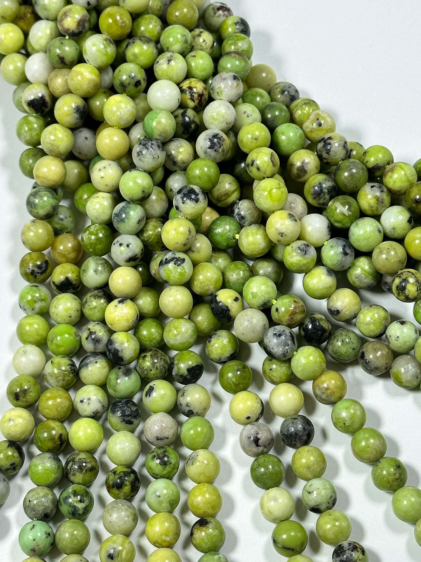 NATURAL Green Grass Turquoise Gemstone Bead 8mm Round Beads, Gorgeous Green-Yellow Color Turquoise Gemstone Full Strand 15.5"