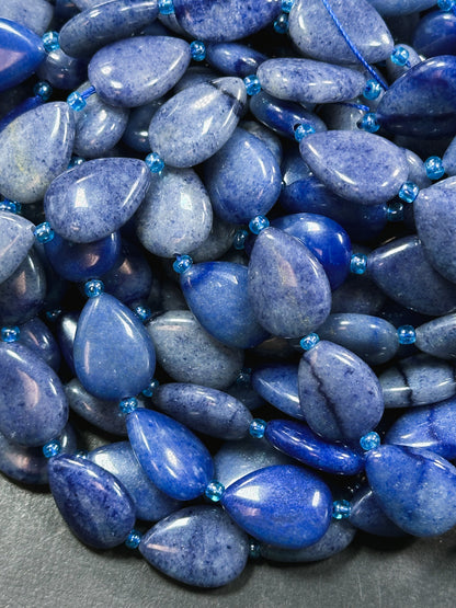 Natural Blue Sodalite Gemstone Bead 18x13mm Teardrop Shape Bead, Gorgeous Natural Blue Color Sodalite Gemstone Beads Full Strand 15.5"