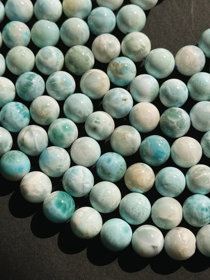 AA+ Natural Larimar Gemstone Round Bead 5mm 6mm 8mm 10mm 12mm Round Bead Beautiful 100% Natural Blue Larimar Bead Larimar Beads