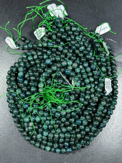 AAA Green Apatite Gemstone Bead 6mm 8mm 10mm Round Beads, Beautiful Green Color Apatite Gemstone Bead Full Strand 15.5", Great Quality Apatite Beads