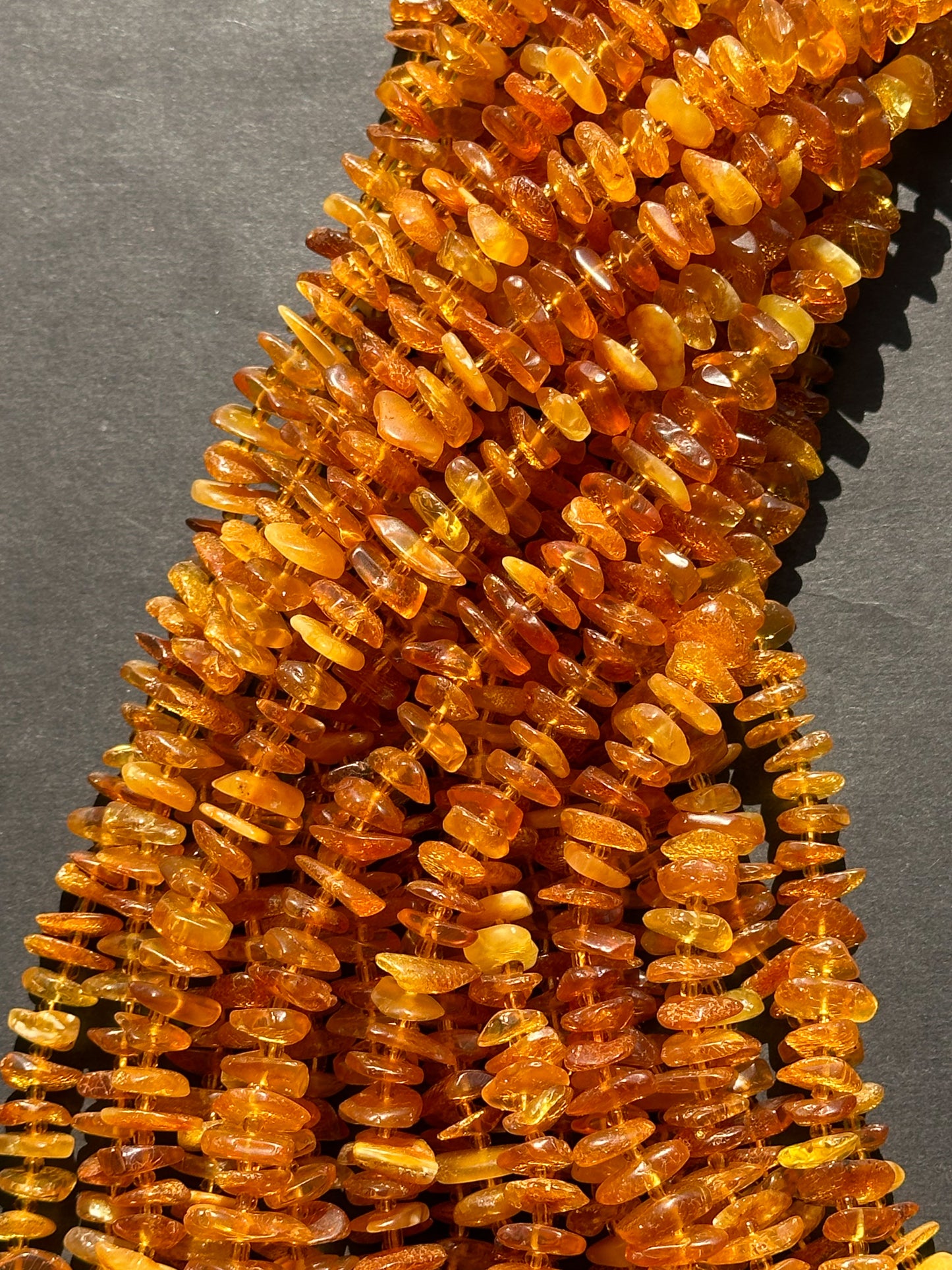 Natural Baltic Gold Amber Gemstone Bead Freeform Pinwheel Shape Bead, Gorgeous Natural Golden Orange Yellow Baltic Gold Stone Beads, 15.5" Strand