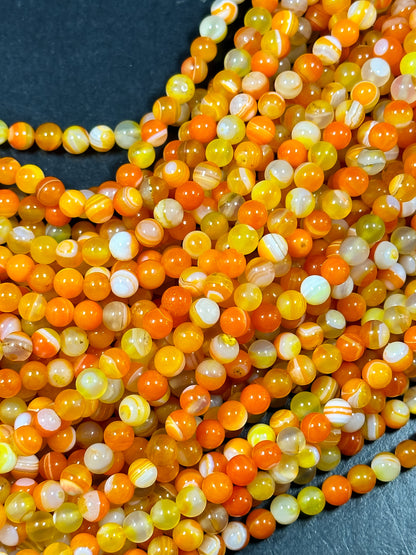 NATURAL Botswana Agate Gemstone Bead Smooth 6mm 8mm 10mm 12mm Round Beads, Beautiful Orange Color Botswana Gemstone Bead Full Strand 15.5"