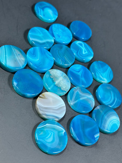 NATURAL Botswana Agate Gemstone Bead 25mm 30mm Coin Shape Beads, Gorgeous Blue Color Botswana Agate Gemstone Beads, LOOSE Gemstone Beads