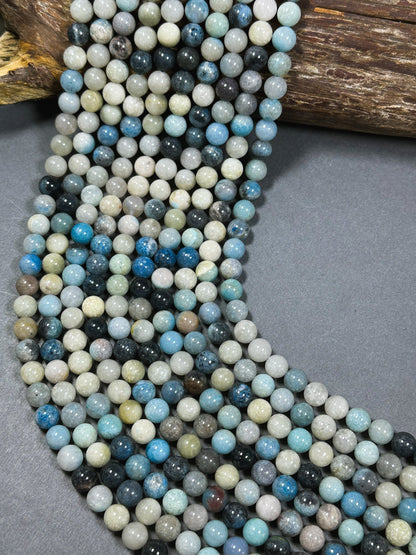 Natural Trolleite Gemstone Bead 6mm 8mm 10mm Round Beads, Beautiful Natural Multicolor Blue Color Trolleite Beads, Excellent Quality 15.5"