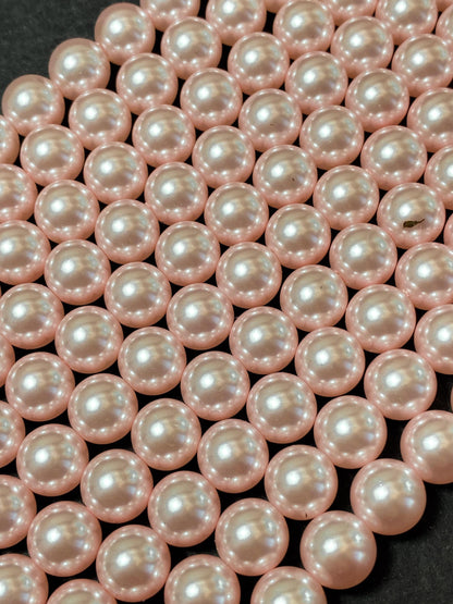 Chinese Swarovski Pearl Crystal Beads 4mm 6mm 8mm 10mm 12mm Round Bead, Beautiful Pink Swarovski Crystal Pearl 15.5"