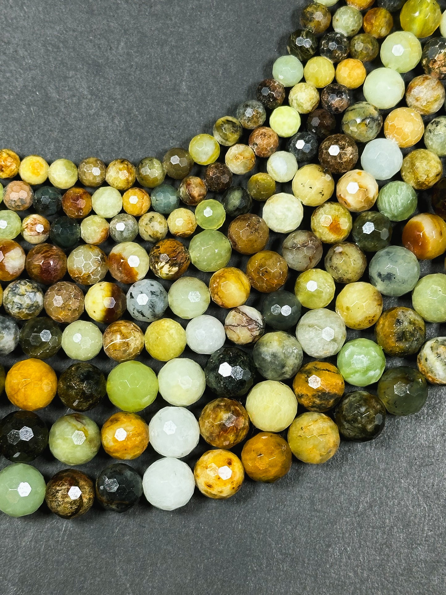 Natural Flower Jade Gemstone Bead Faceted 6mm 8mm 10mm Round Beads, Gorgeous Natural Multicolor Flower Jade Gemstone Beads Full Strand 15.5"