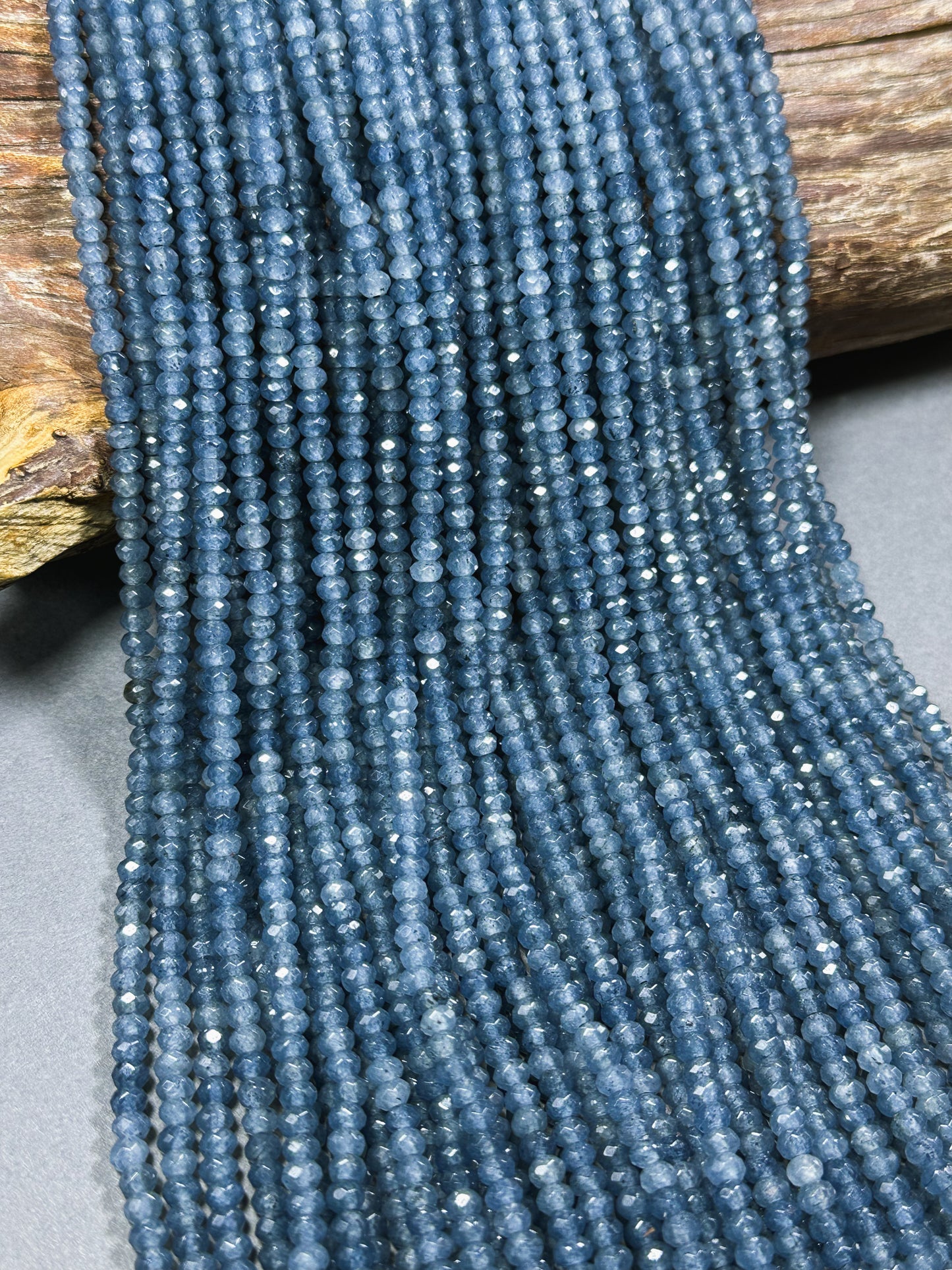 AAA Natural Sapphire Gemstone Bead Faceted 4x3mm Rondelle Shape, Beautiful Natural Blue Color Sapphire Beads, Excellent Quality 15.5" Strand