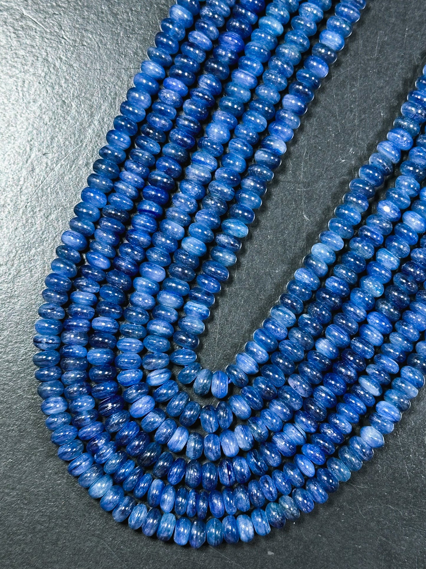 AAA Natural Kyanite Gemstone Bead 6x3mm Rondelle Shape, Beautiful Natural Blue Color Kyanite Gemstone Bead, Excellent Quality 15.5" Strand