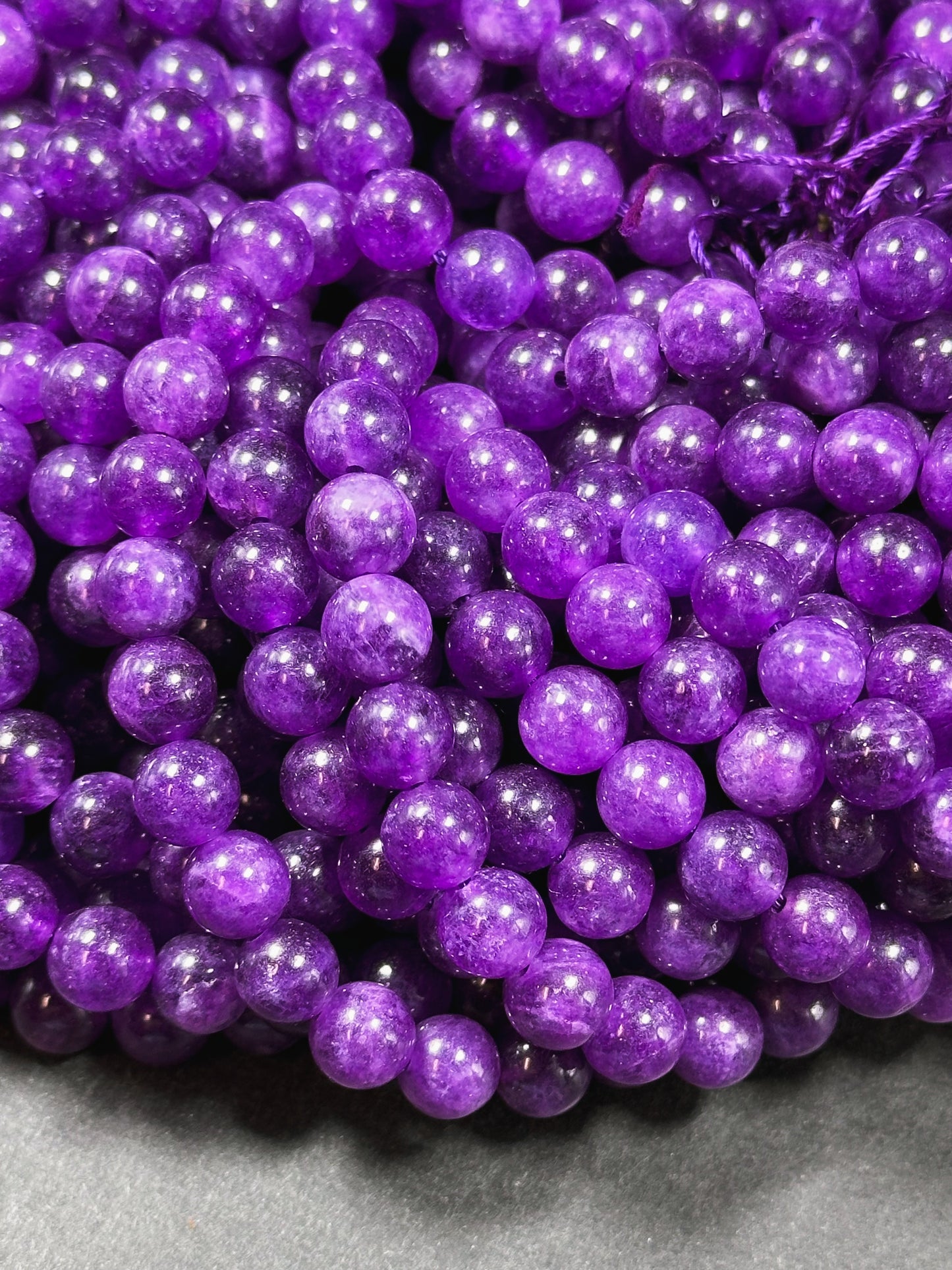 Natural Amethyst Gemstone Bead 8mm Round Beads, Gorgeous Natural Warm Purple Color Amethyst Gemstone Beads, Great Quality Full Strand 15.5"