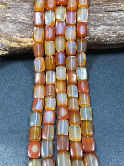 Natural Carnelian Gemstone Bead 18x13mm Rectangle Shape Bead, Beautiful Natural Orange Red Carnelian Bead, Great Quality Full Strand 15.5"