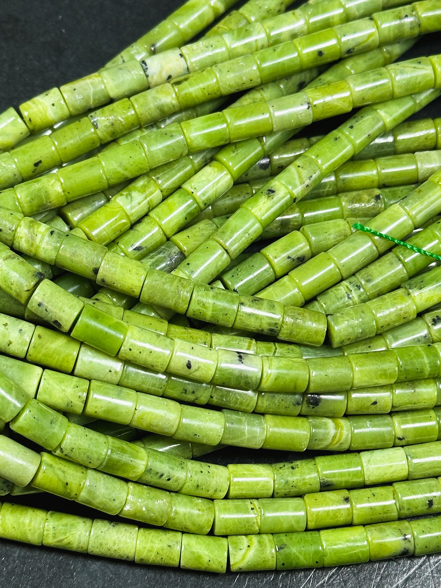 NATURAL Jade Gemstone Bead 8x6mm 10x8mm Tube Shape Bead, Gorgeous Green Color Jade Gemstone Bead Full Strand 15.5" Loose Beads Great Quality