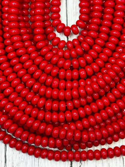 NATURAL Red Jade Gemstone Bead 8x5mm Rondelle Shape Bead, Beautiful Red Color Jade Gemstone Beads, Great Quality Bead Full Strand 15.5"