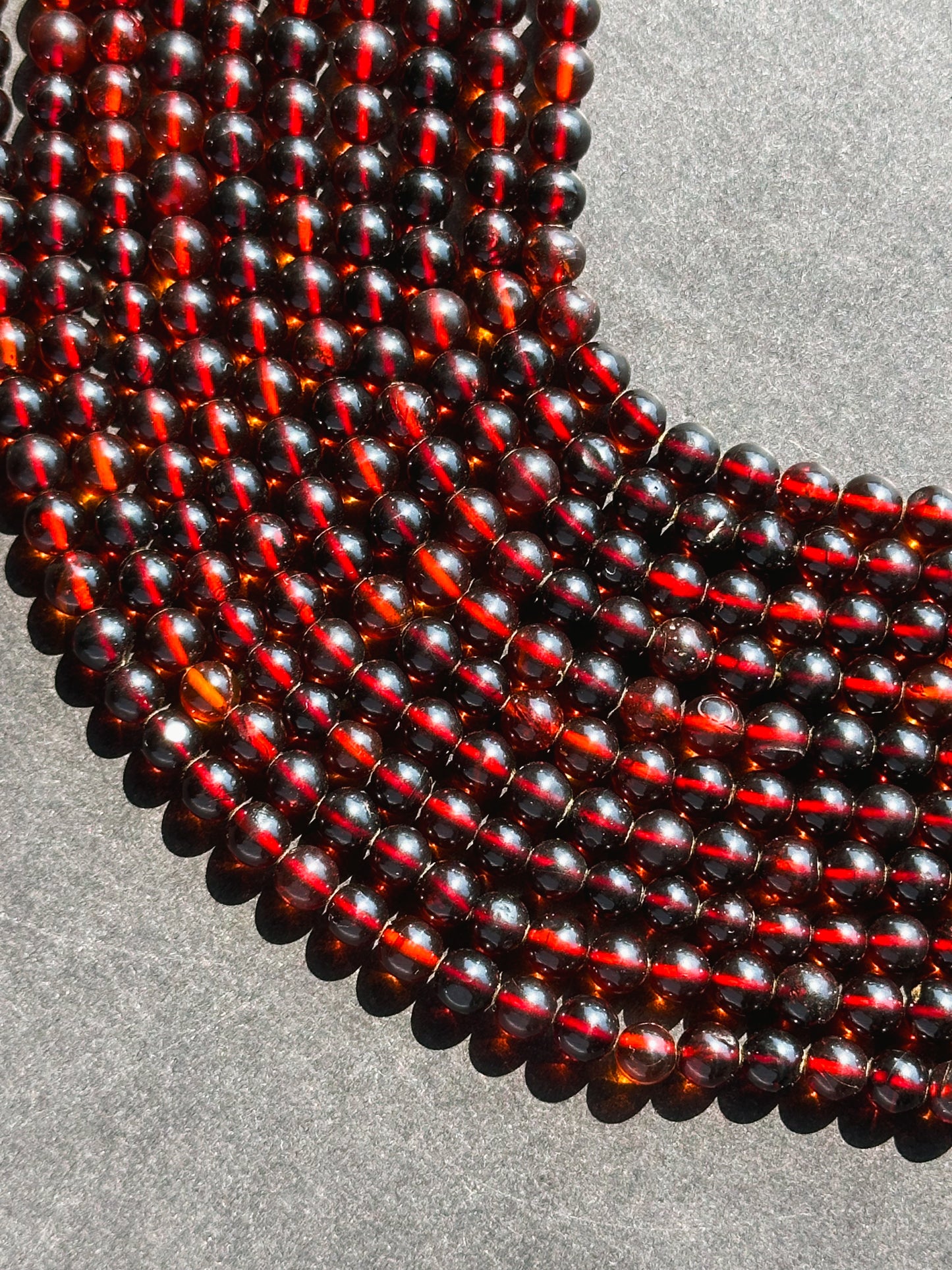 Natural Baltic Gold Gemstone Bead 5mm Round Beads, Beautiful Natural Dark Red Brown Color Baltic Gold Bead Great Quality Full Strand 15.5"