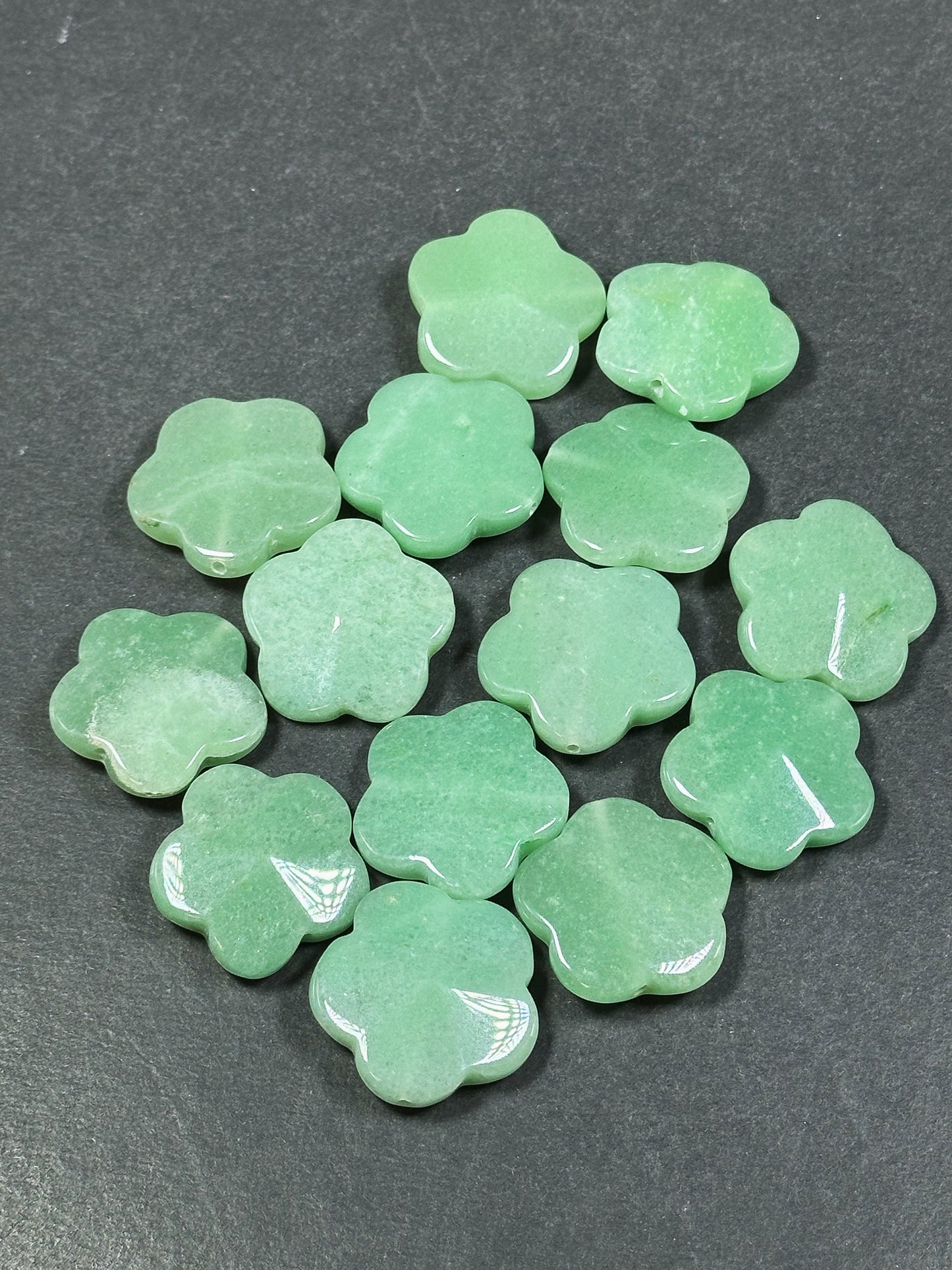 Natural Aventurine Gemstone Bead 30mm Flower Shape Beads, Beautiful Natural Green Color Aventurine Jade Gemstone Beads LOOSE BEADS