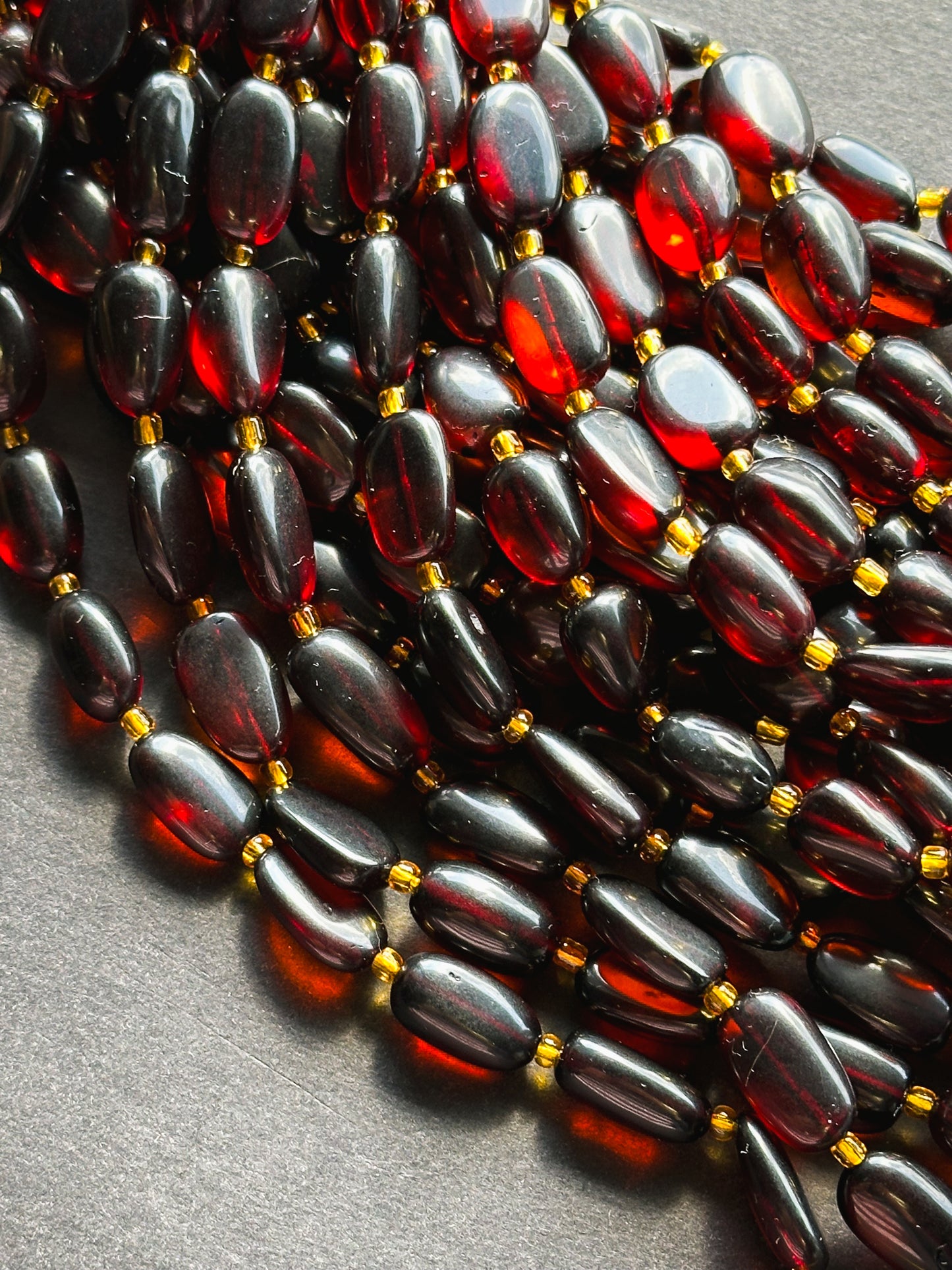 Natural Amber Gemstone Bead 14x10mm Oval Shape Bead, Beautiful Natural Dark Red Brown Color Amber Stone Bead Full Strand 15.5"