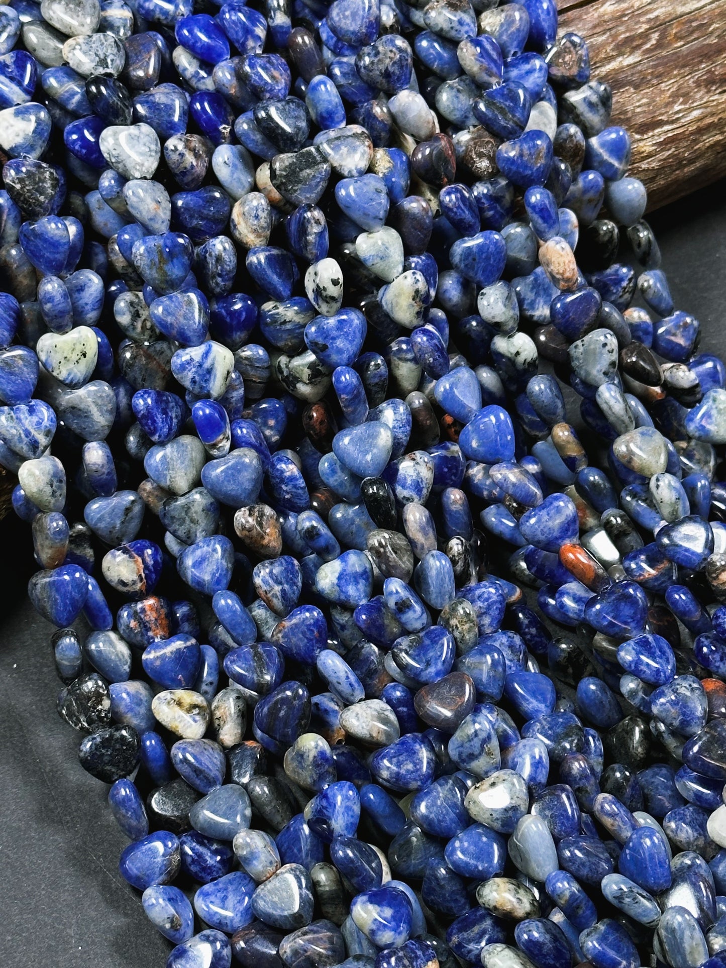 Natural Sunset Sodalite Gemstone Bead 10mm Heart Shape Bead, Beautiful Natural Blue Orange Sodalite Bead Excellent Quality Full Strand 15.5"