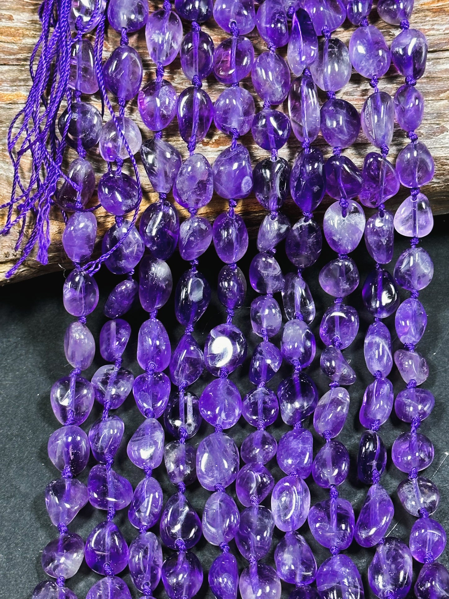 NATURAL Amethyst Gemstone Bead 10mm to 15x10mm Nugget Shape Bead, Gorgeous Natural Purple Color Amethyst Gemstone Beads Full Strand 15.5"