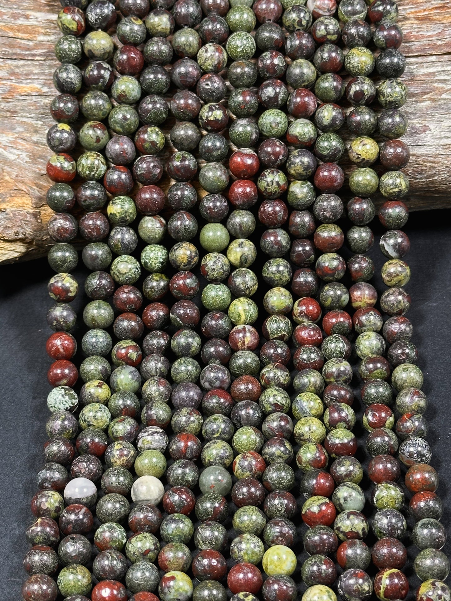 NATURAL Dragon Bloodstone Gemstone Bead 4mm 6mm 8mm 10mm Round Beads, Beautiful Red Green Color Bloodstone Gemstone Beads Full Strand 15.5"