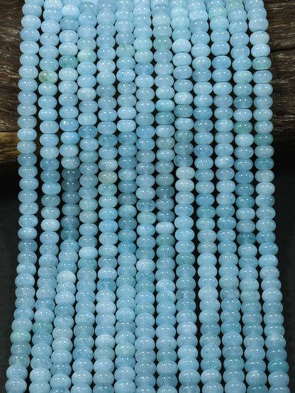 NATURAL Blue Jade Gemstone Bead 8x5mm Rondelle Shape Bead, Beautiful Blue Color Jade Gemstone Beads, Great Quality Bead Full Strand 15.5"