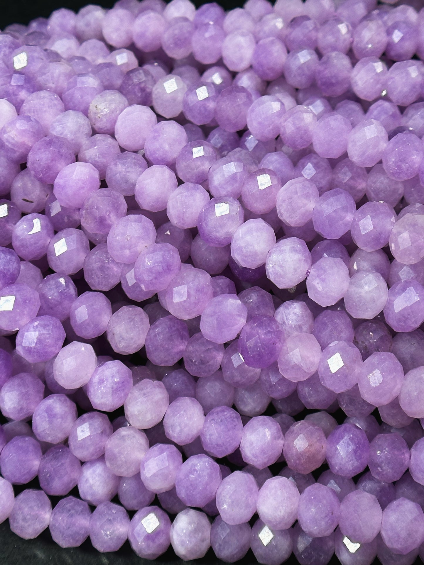 Natural Lavender Jade Gemstone Bead Faceted 8x6mm Rondelle Shape, Beautiful Natural Lavender Purple Color Jade Bead, Great Quality 15.5"