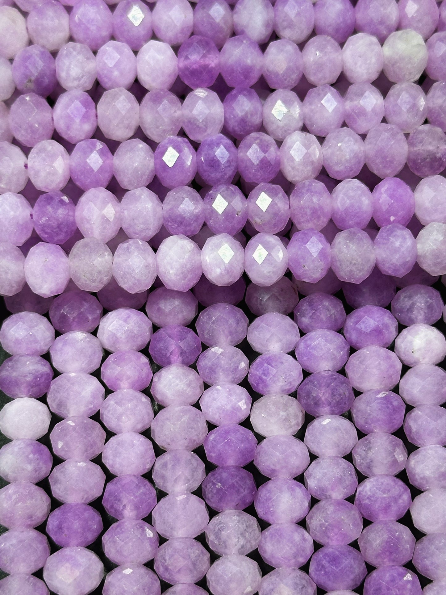 Natural Lavender Jade Gemstone Bead Faceted 8x6mm Rondelle Shape, Beautiful Natural Lavender Purple Color Jade Bead, Great Quality 15.5"