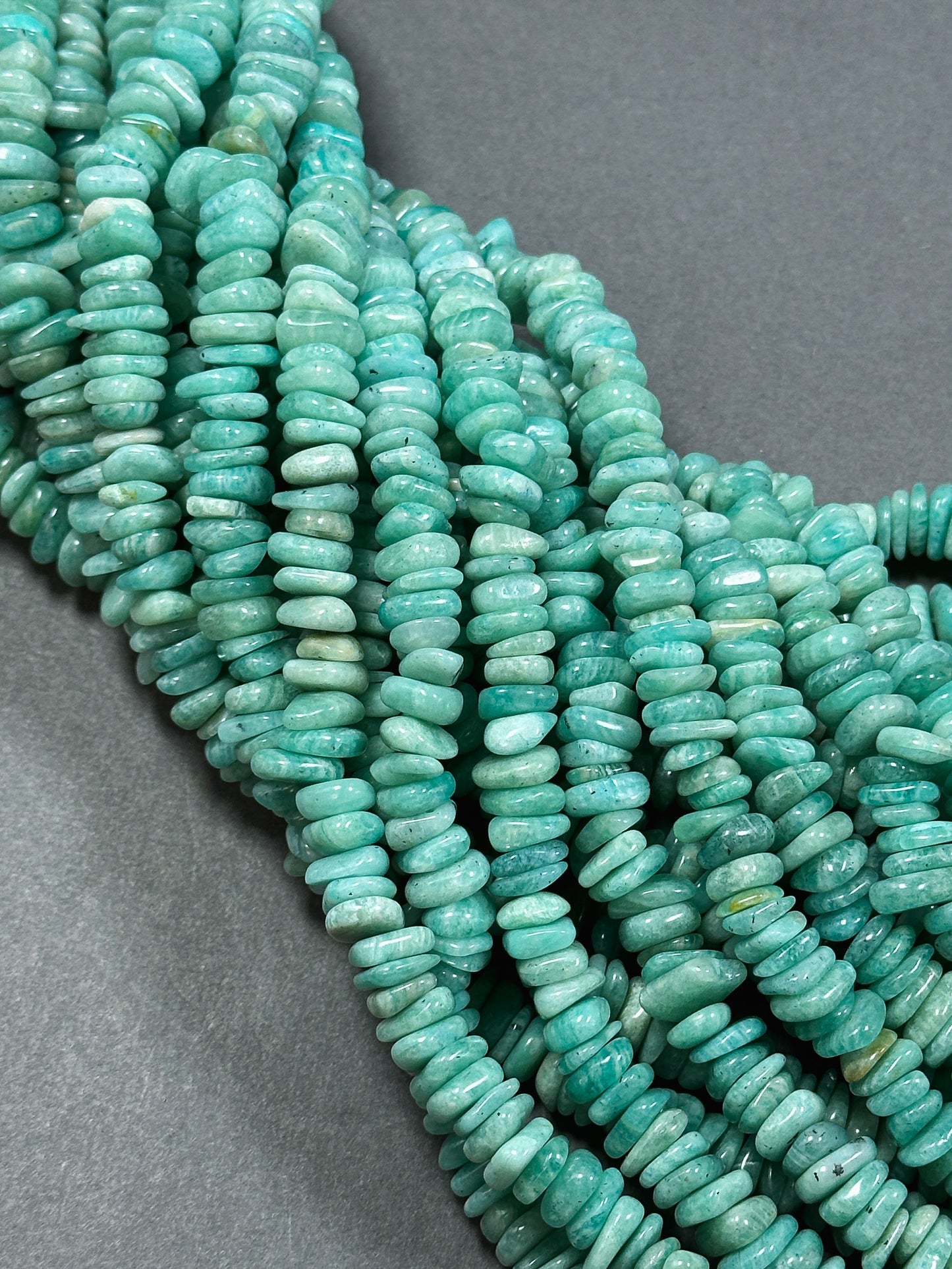 Natural Russian Amazonite Gemstone Bead 9mm Heishi Shape Bead, Beautiful Natural Green Blue Amazonite Bead, Great Quality Full Strand 15.5"