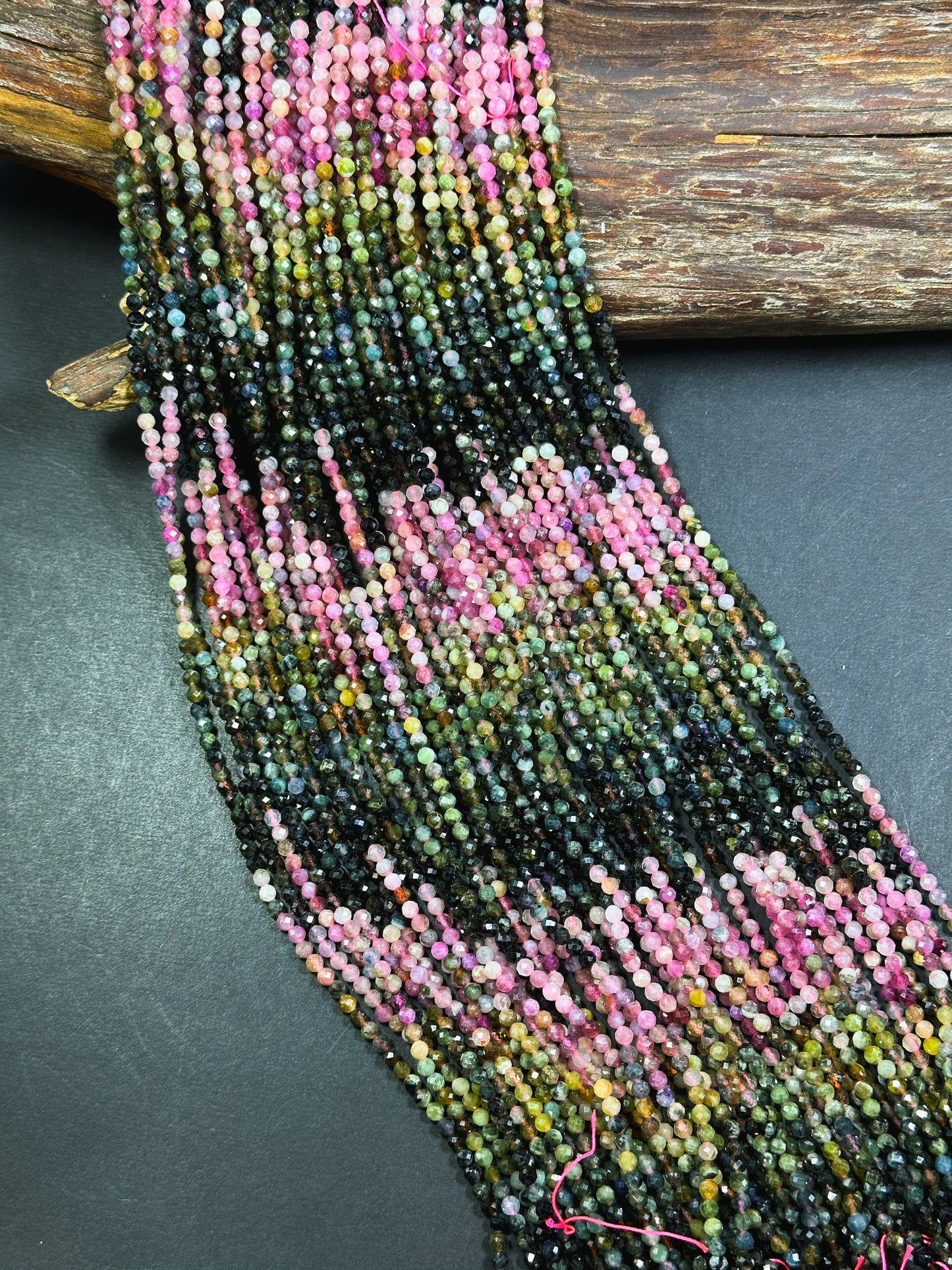 Natural Tourmaline Gemstone Bead Faceted 3.5mm Round Bead, Beautiful Multicolor Tourmaline Gemstone Beads, Great Quality Full Strand 15.5"