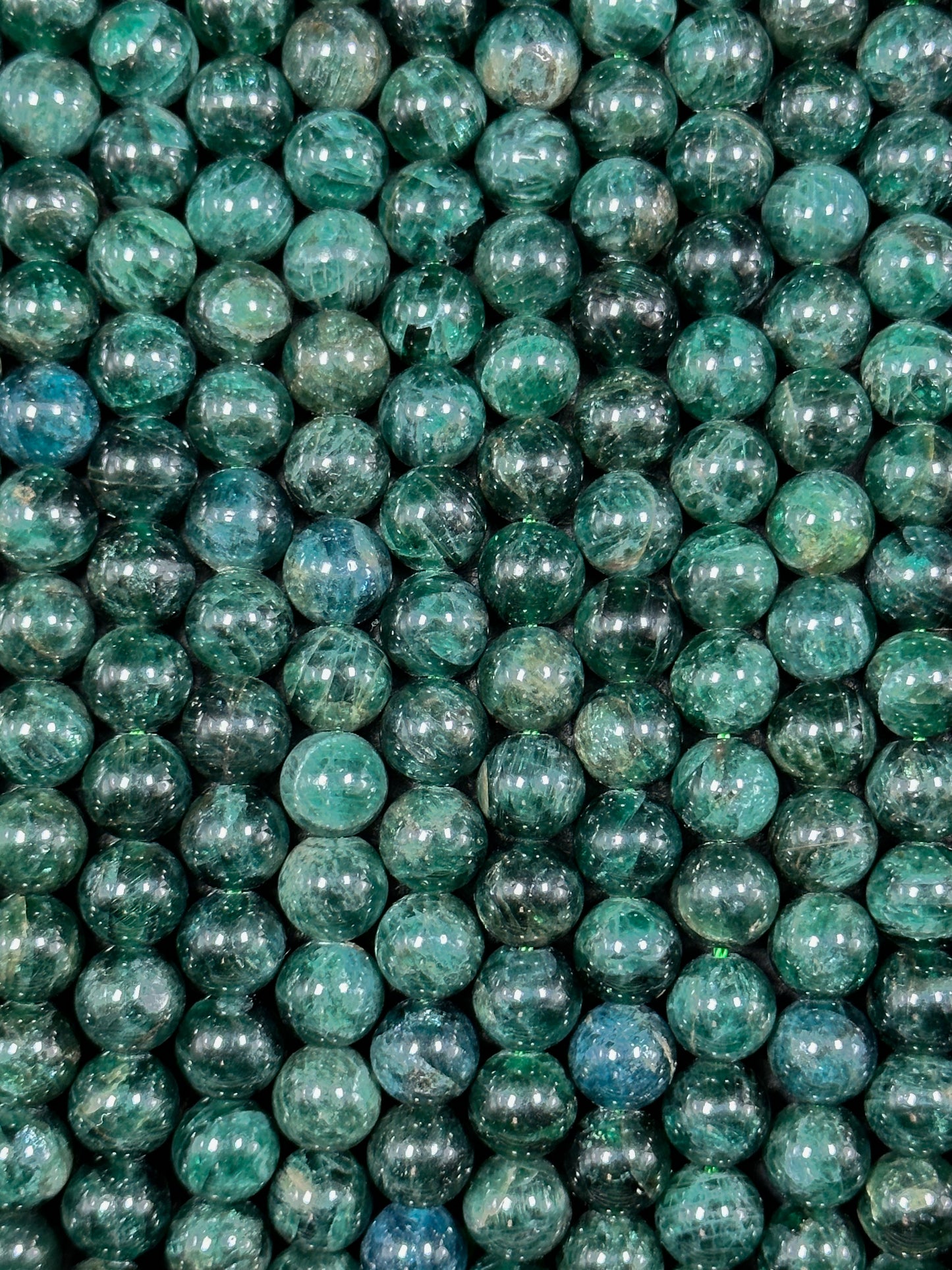 AAA Green Apatite Gemstone Bead 6mm 8mm 10mm Round Beads, Beautiful Green Color Apatite Gemstone Bead Full Strand 15.5", Great Quality Apatite Beads