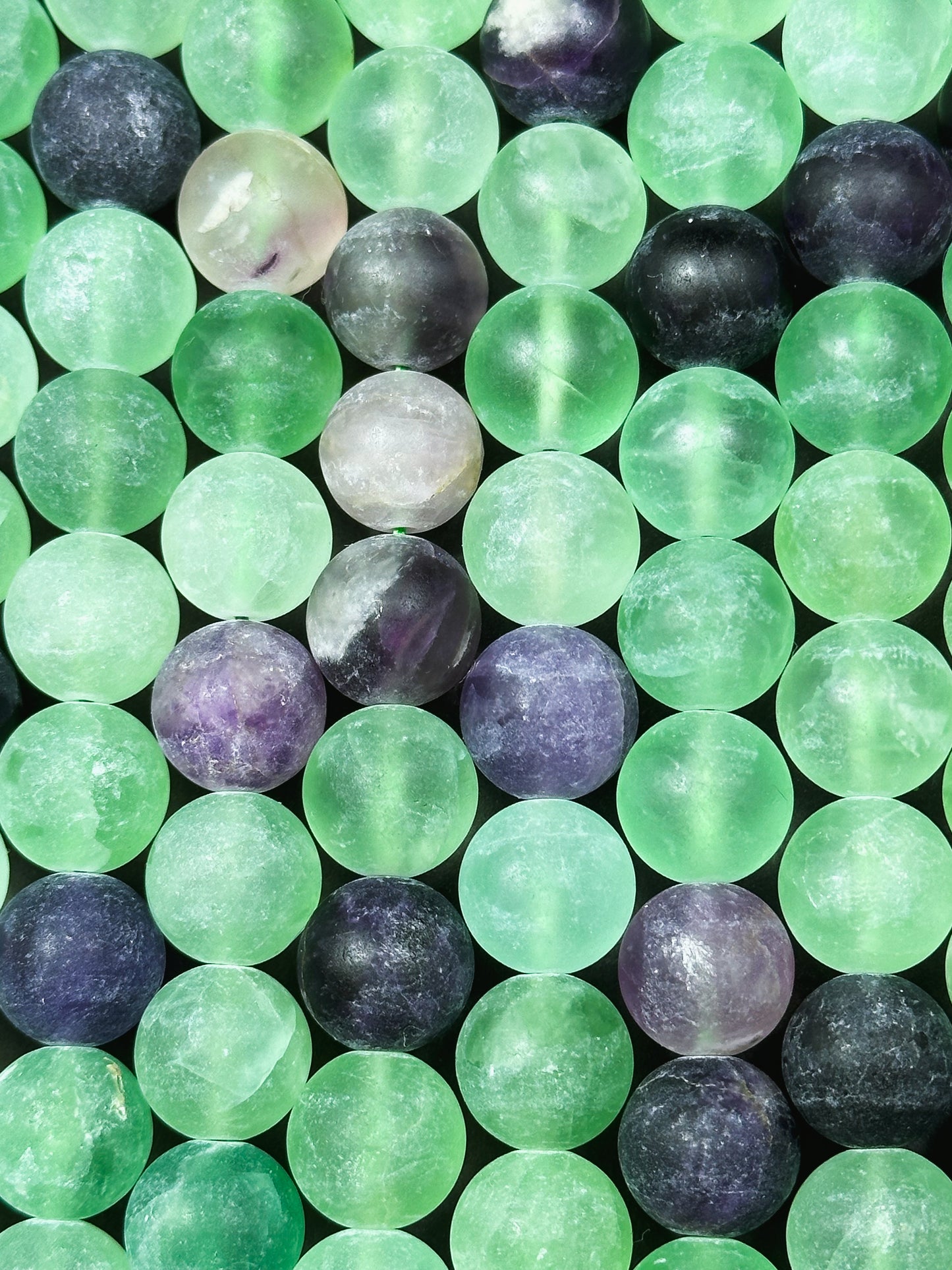 Natural Matte Fluorite Gemstone Bead 4mm 6mm 8mm 10mm 12mm Round Beads, Beautiful Natural Matte Green Purple Fluorite Beads 15.5" Strand