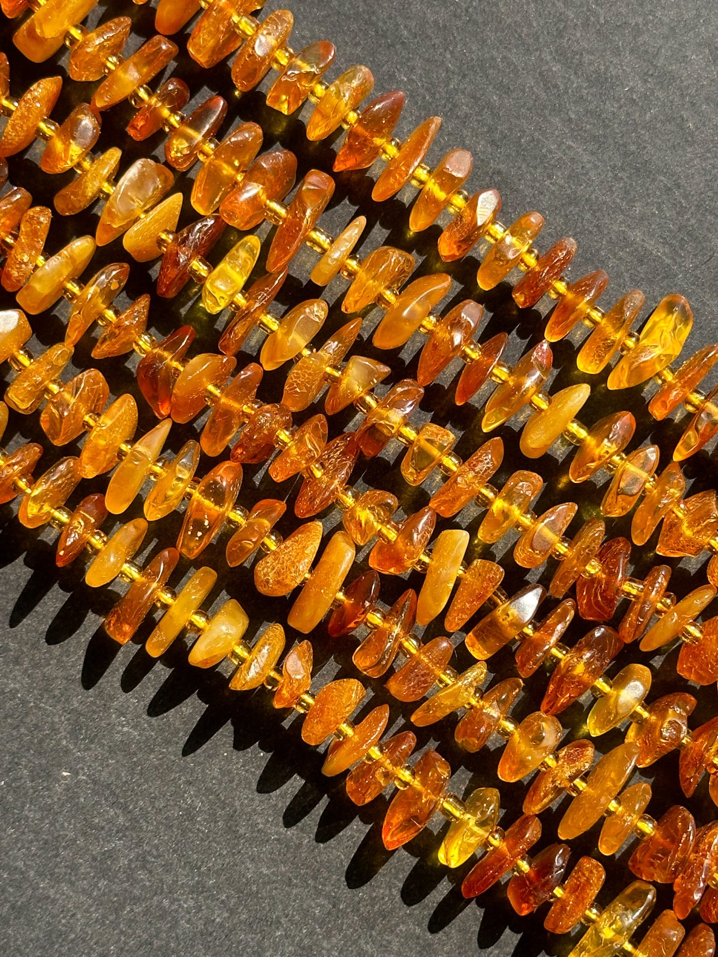 Natural Baltic Gold Amber Gemstone Bead Freeform Pinwheel Shape Bead, Gorgeous Natural Golden Orange Yellow Baltic Gold Stone Beads, 15.5" Strand