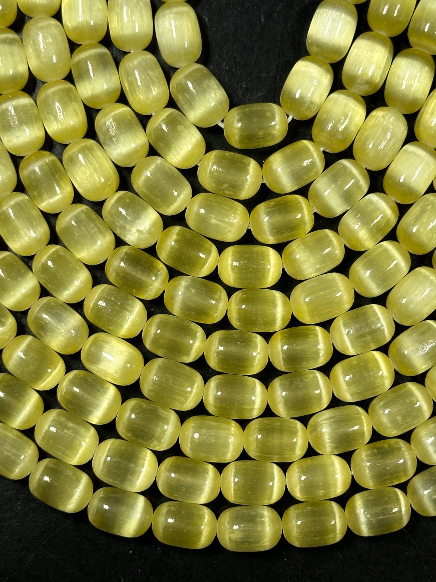 Natural Yellow Selenite Gemstone Bead 12x8mm Tube Shape Bead, Beautiful Yellow Color Selenite Gemstone Bead, Great Quality Full Strand 15.5"