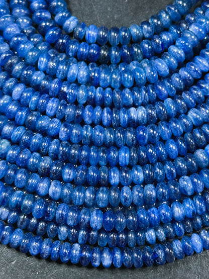 AAA Natural Kyanite Gemstone Bead 6x3mm Rondelle Shape, Beautiful Natural Blue Color Kyanite Gemstone Bead, Excellent Quality 15.5" Strand