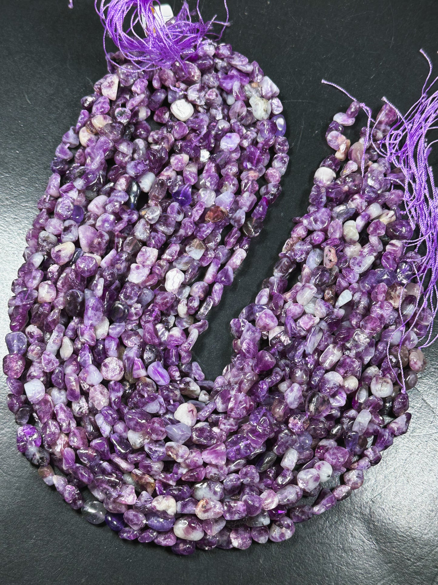 Natural Purple Emerald Gemstone Bead Freeform Pebble Shape, Gorgeous Natural Purple Color Emerald Bead, Excellent Quality Full Strand 15.5"