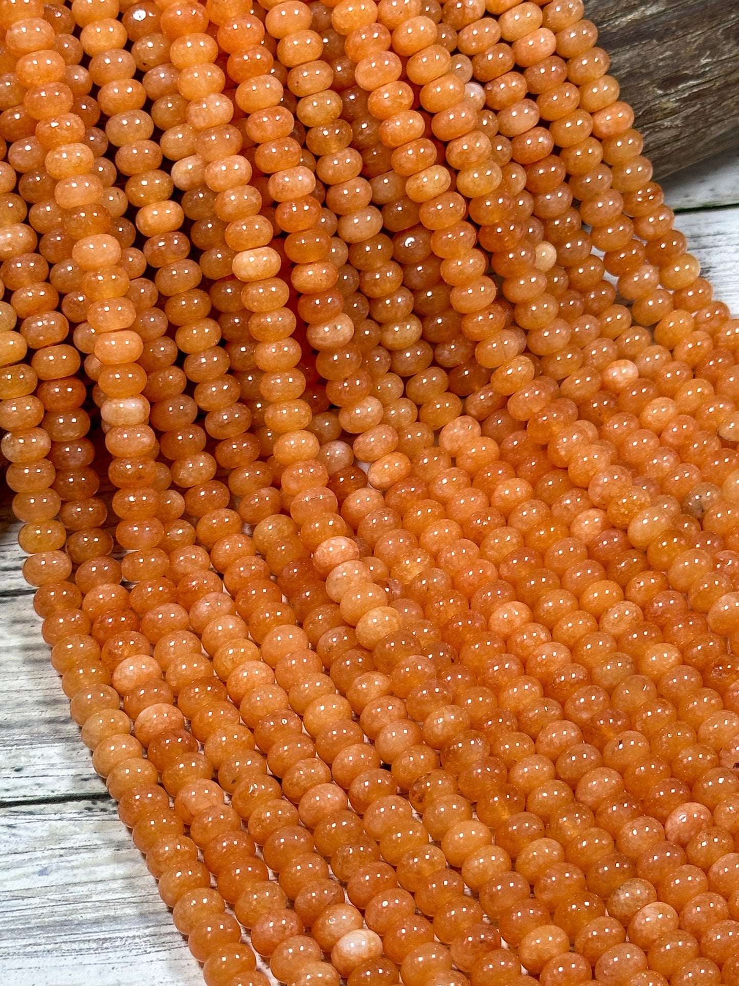 NATURAL Orange Jade Gemstone Bead 8x5mm Rondelle Shape Bead, Beautiful Orange Color Jade Gemstone Bead, Great Quality Bead Full Strand 15.5"