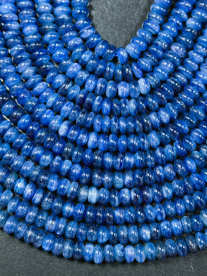 AAA Natural Kyanite Gemstone Bead 6x3mm Rondelle Shape, Beautiful Natural Blue Color Kyanite Gemstone Bead, Excellent Quality 15.5" Strand