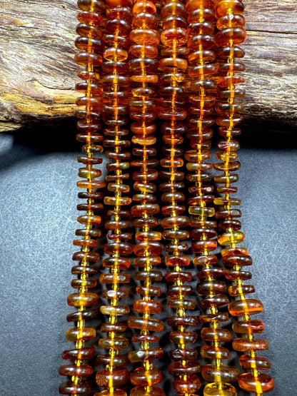 Natural Baltic Gold Stone Bead . Freeform Roundell  Shape, Beautiful Dark Golden Orange Color Baltic Gold Beads, Great Quality. 15.5" Strand