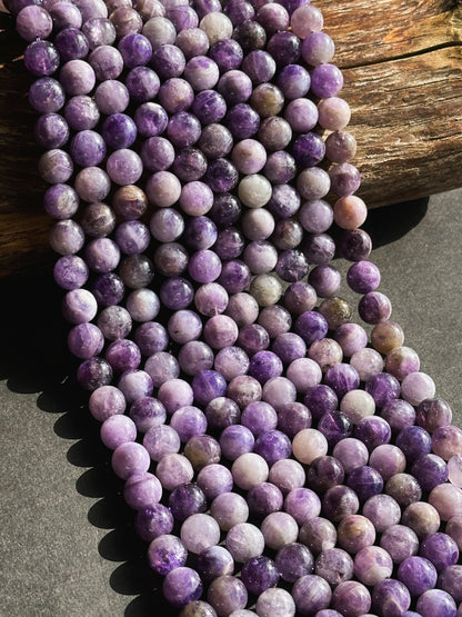 Natural Flower Amethyst Gemstone Bead 10mm Round Beads, Gorgeous Natural Purple Beige Color Flower Amethyst Stone Beads, Full Strand 15.5"